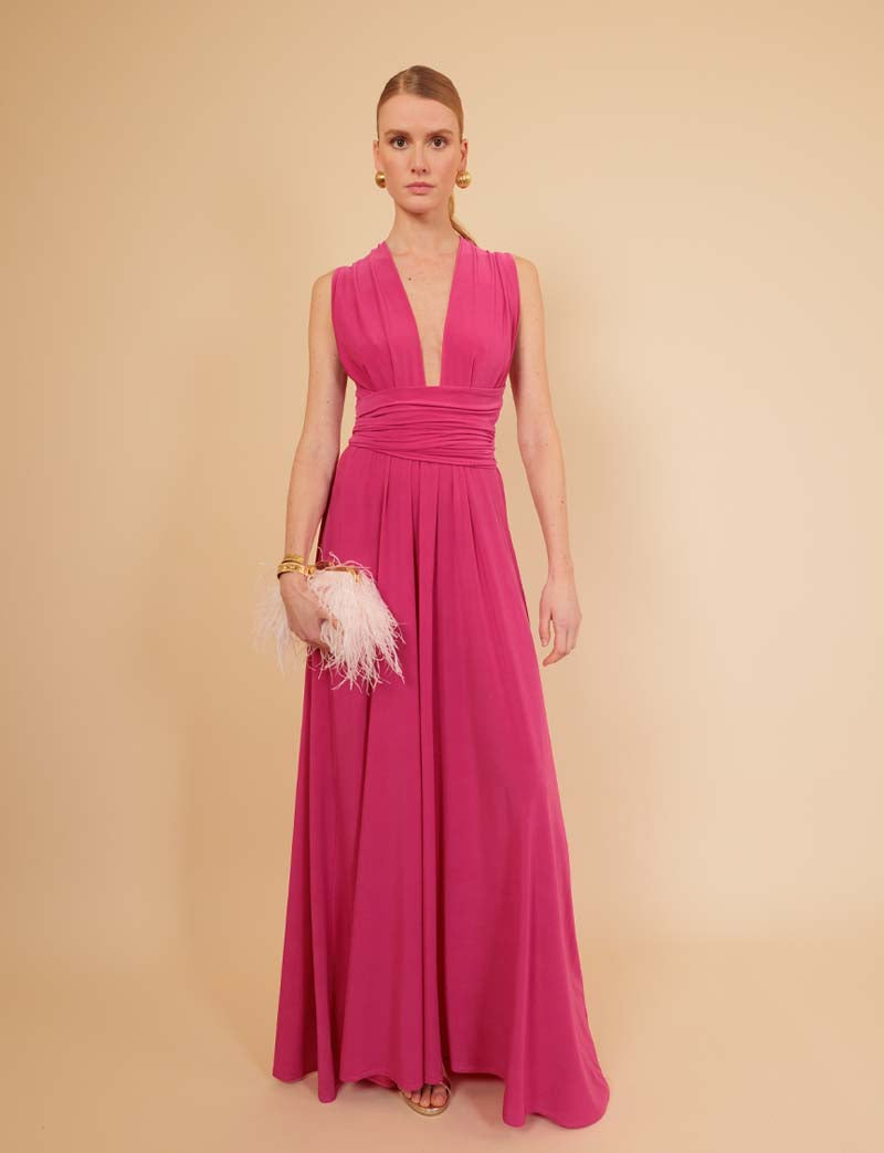 Annabella fuchsia multiposition dress