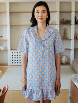 Robe bleue & fleurie Navi