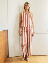 Terracotta striped top Ansy
