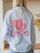 Chemise à rayures ciel Love