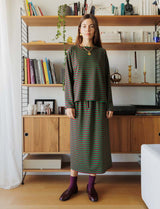 Green & burgundy Yago skirt