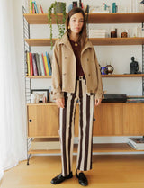 Aldo ecru & brown striped jeans