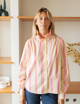 Pink and yellow striped Gustava shirt