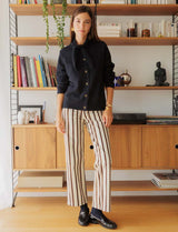 Ecru striped jeans Renzo