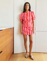 Orela Pink & Red Striped Blouse