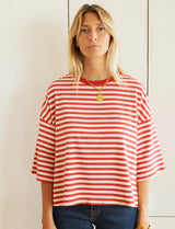 Terracotta striped T-shirt Rawan