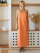 Pink and orange gingham dress Talia