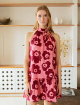 Robe rose fleurie Rosia