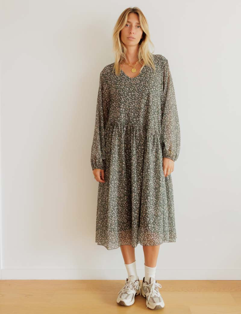 Green floral dress Maeva