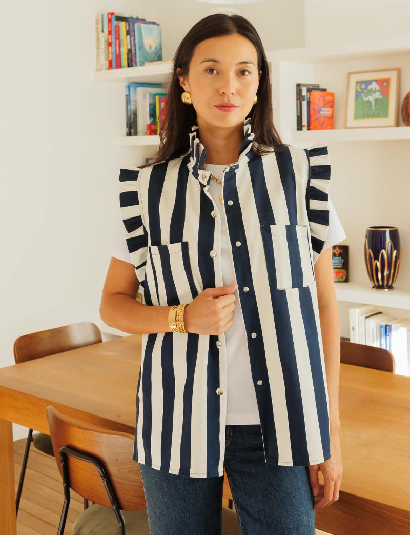 Navy striped jacket Drisa
