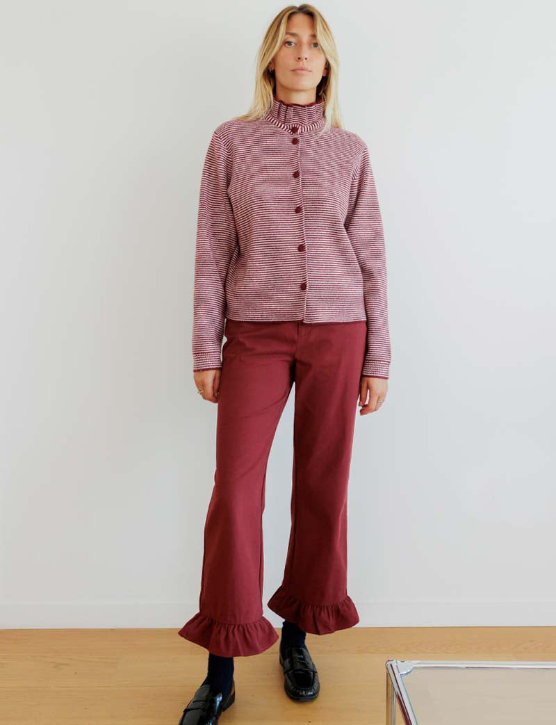 Bordeaux striped Ekai vest