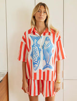 Red striped Marsa set