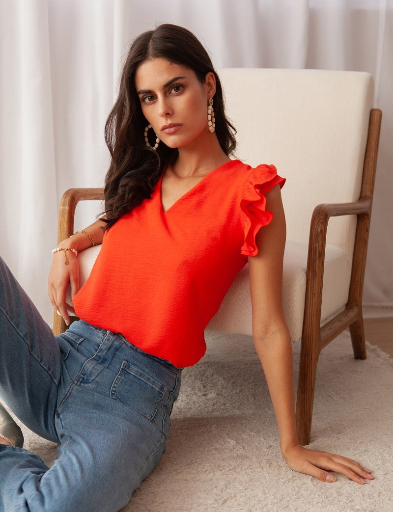 Honorine coral blouse