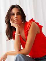 Honorine coral blouse