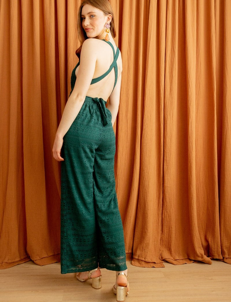 Combinaison en dentelle verte Gabriella