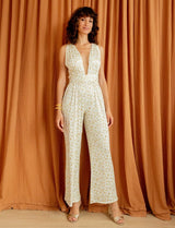 Combinaison écrue et jaune fleurie Gabriella