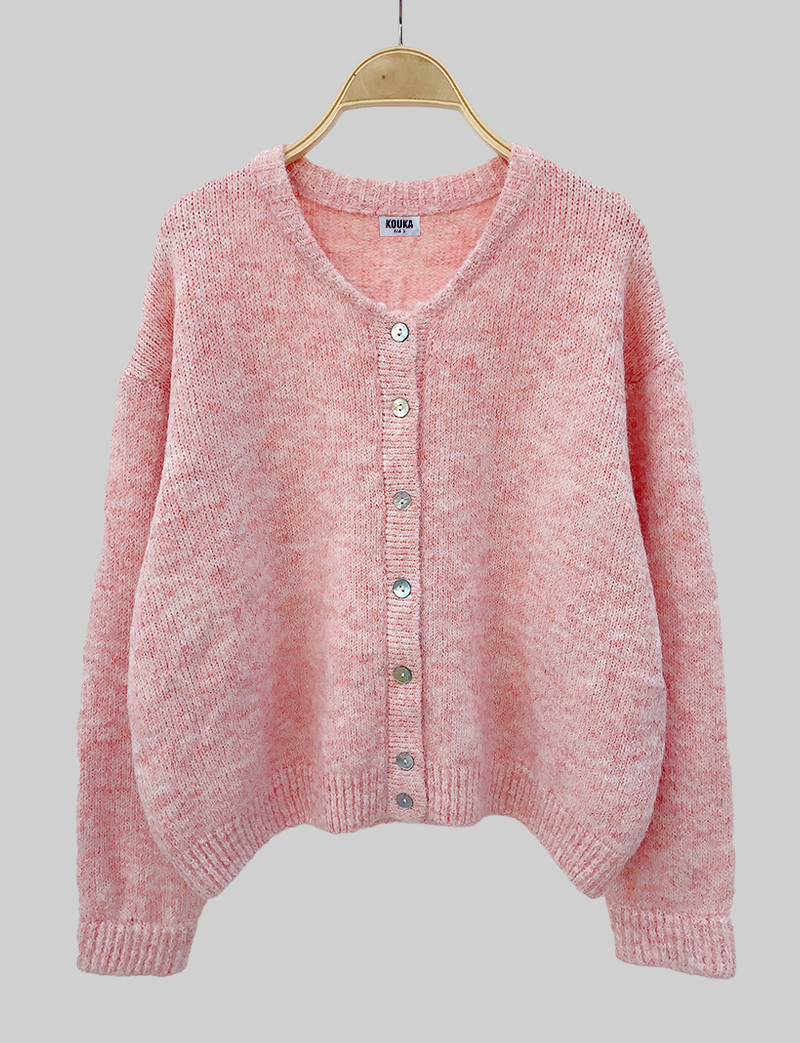 Gilet rose chiné Sami