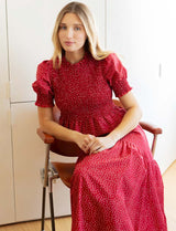 White Polka Dot Red Top Paloma