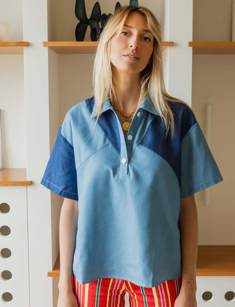 Blouse bleue Lisia