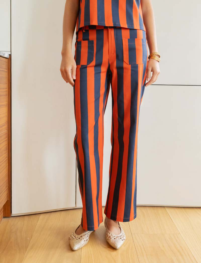 Navy and Orange Striped Jeans Aldo