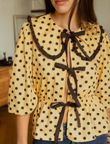 Yellow and brown blouse Dafné