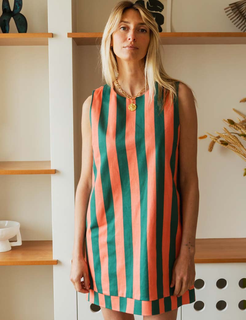 Robe corail & verte Rini