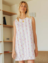 Robe à rayures lilas & fleurs Rini