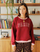 Bordeaux and pink Paris sweatshirt