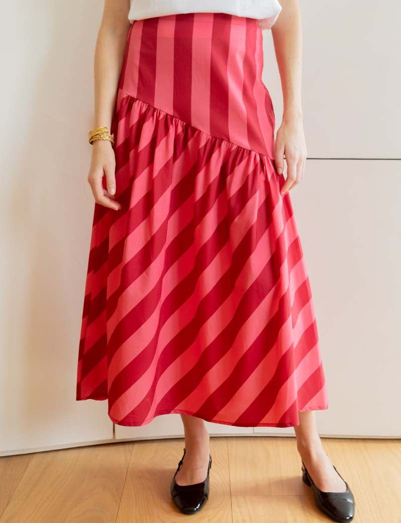Pink and red Moki skirt