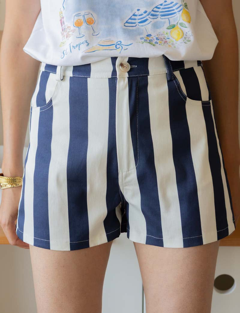 Short à rayures marine Kevy
