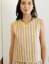 Yellow & lilac Ansa top