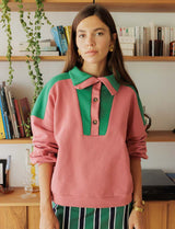Jones blush & green sweatshirt
