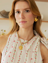 Robe écrue fleurie Tiaga