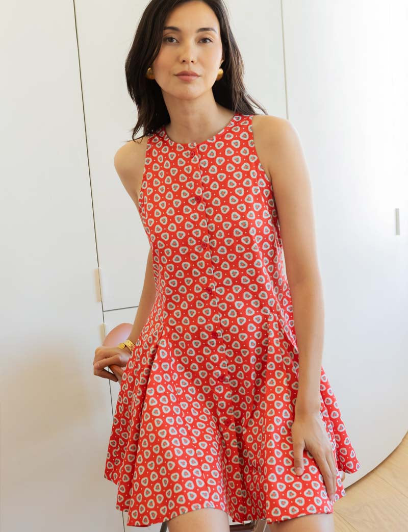 Robe rouge & coeurs Rita