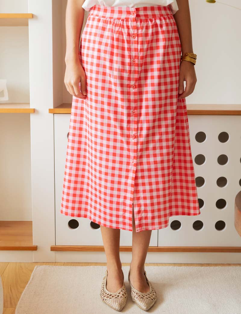 Red gingham skirt Engela