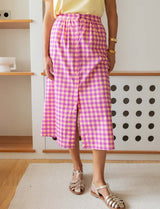 Yellow & Purple Vichy Skirt Engela