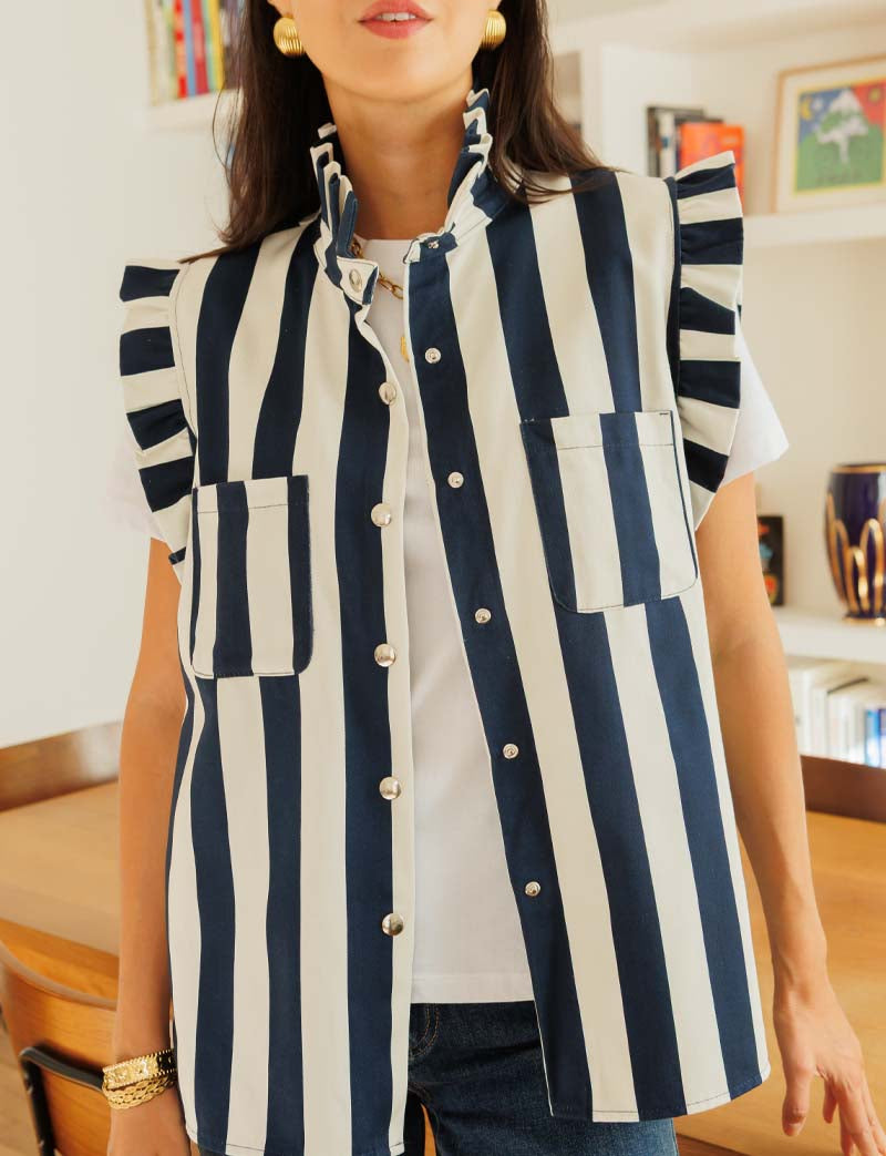 Navy striped jacket Drisa