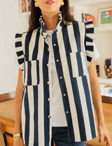 Navy striped jacket Drisa