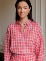 Chemise à carreaux & strass Lipa