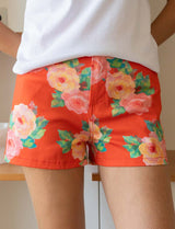 Short rouge fleuri Kevy