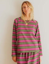 Top olive & magenta Lior