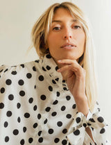 Chemise blanche à pois noirs Mateo