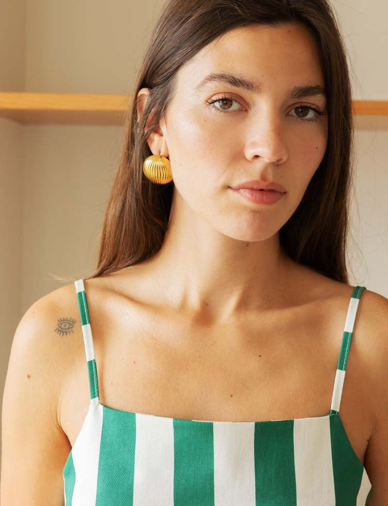 Vestido de rayas verdes Tela