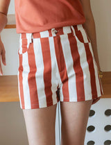 Terracotta striped shorts Kevy