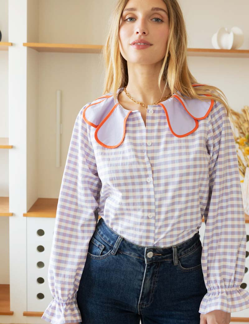 Chemise vichy lilas Suzanne