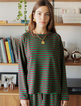 Green & burgundy Nati top