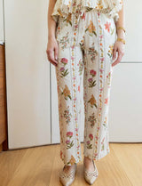 Pantalon écru & fleurs Martis