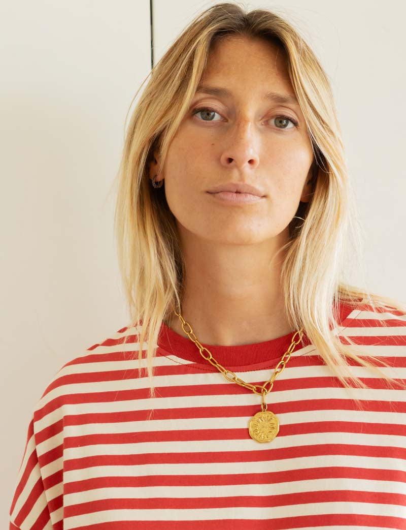 Terracotta striped T-shirt Rawan