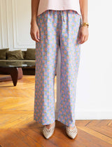 Pantalon bleu & fleuri Niko