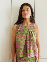 Theo floral green top